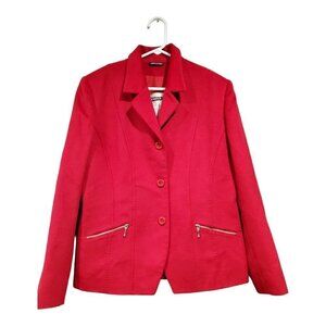 Vintage Votre Nom Paris Women's Red Suit Blazer Wool Angora Cashmere Blend Sz 4